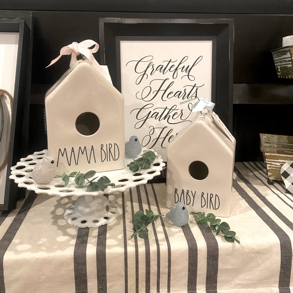 Rae Dunn “Mama Bird” & “Baby Bird BIRDHOUSE